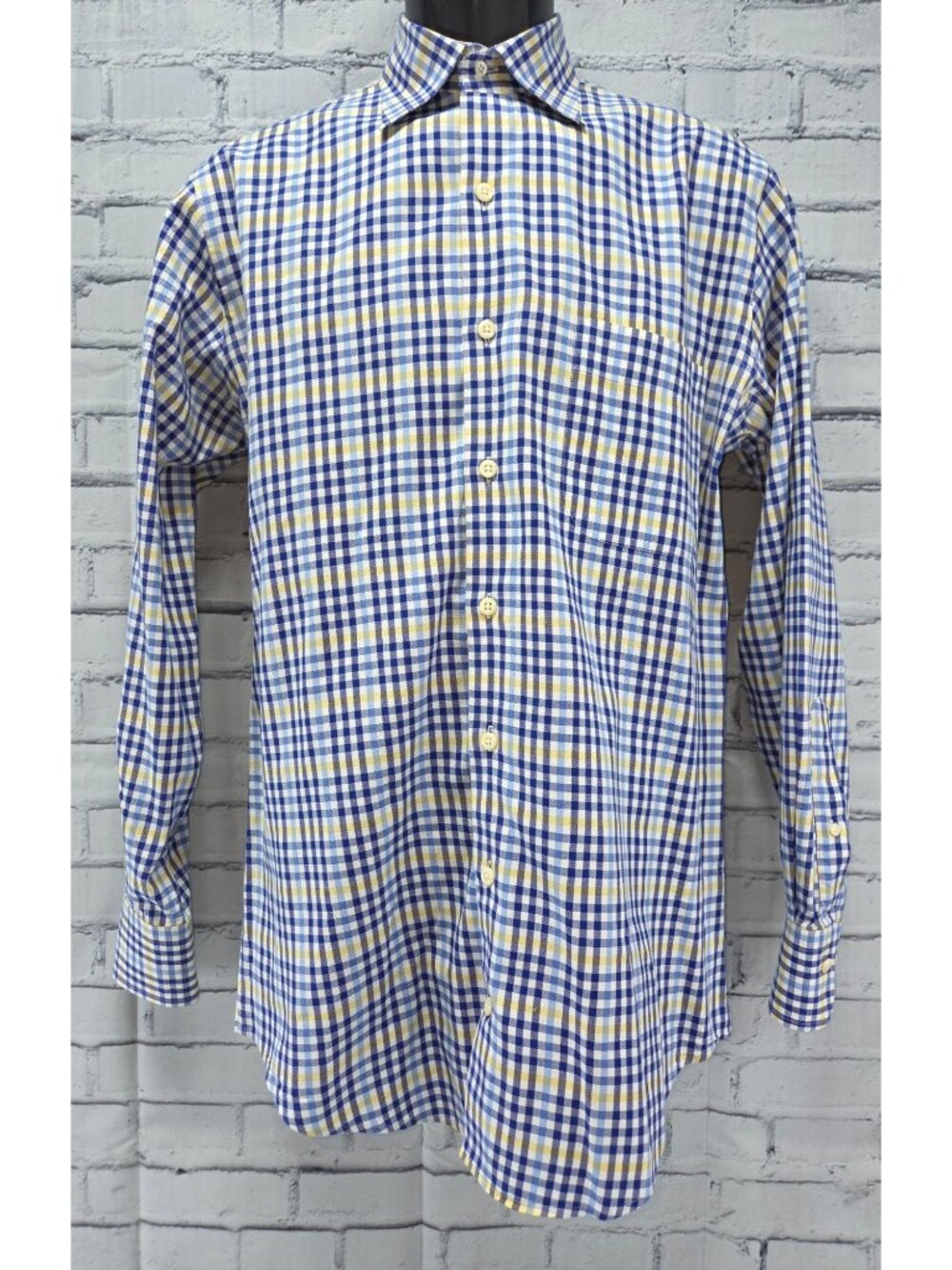 Peter Millar Mens Blue Long Sleeve Button-Down Shirt Small
